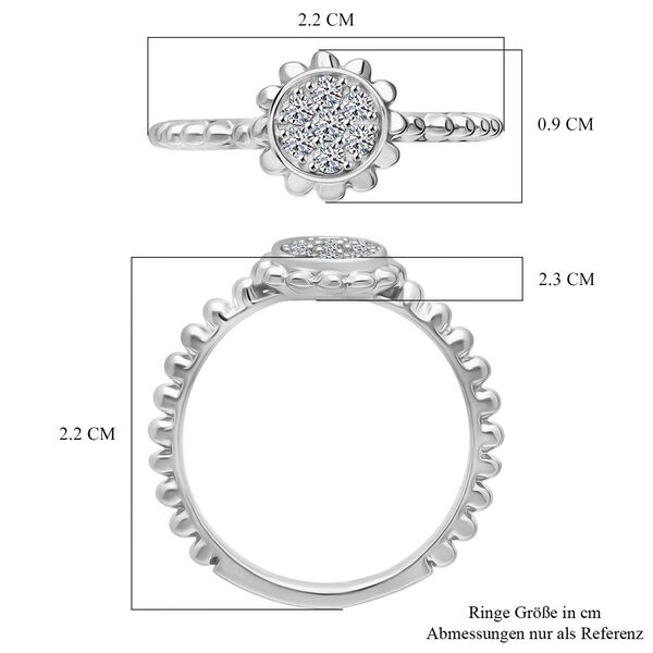 LUXURIANT SI-GH Labor Diamant Ring, 925 Silber rhodiniert - 0,15 ct. image number 6