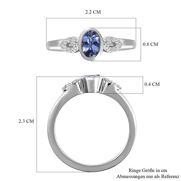 Tansanit und weißer Zirkon-Ring - 0,52 ct. image number 7