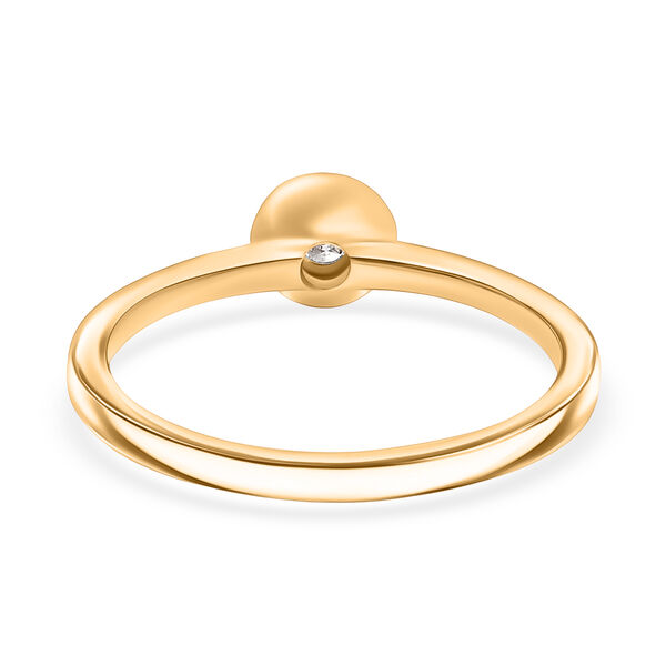 D'Joy wei&szlig;er Diamant Ring, 925 Silber 750 Gelbgold Vermeil image number 6