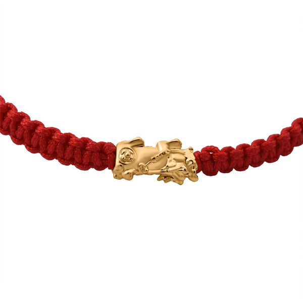 999 Gold Pixiu Armband, Flexibles, Rot image number 2