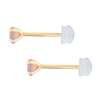 AAA Nat&uuml;rliche, &auml;thiopische Welo Opal Ohrringe in 375 Gold - 0,70 ct.