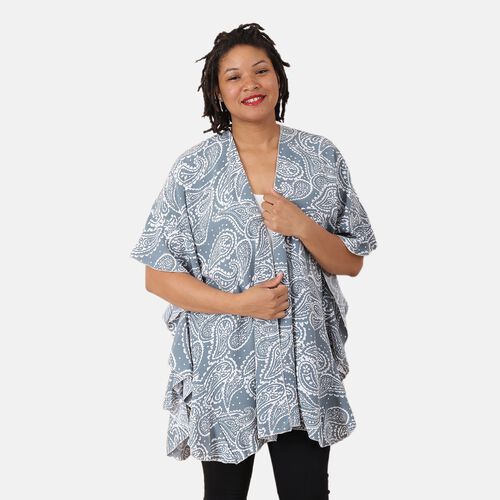 Muster Kimono mit Rüschen, Einheitsgröße Paisley image number 0