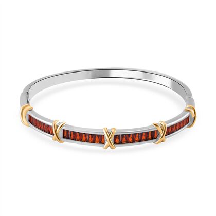 Roter Zirkonia Armreif ca. 19 cm, bicolor