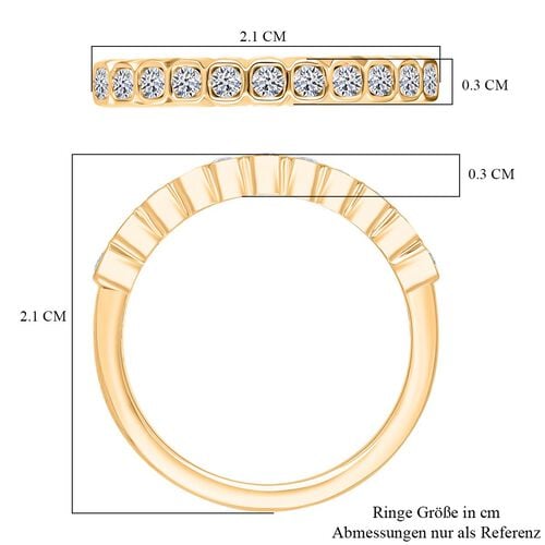 LUXURIANT DIAMOND- SI Labor Diamant Ring, 925 Silber 750 Gelbgold Vermeil- 0,28 ct. image number 6