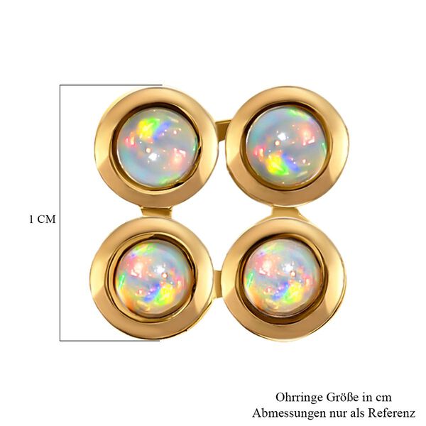 Nat&uuml;rliche, &auml;thiopische Opal-Ohrringe, 925 Silber vergoldet ca. 0.65 ct image number 5