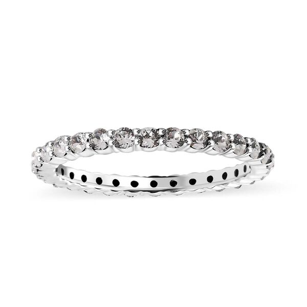 J Francis gefertigt mit SWAROVSKI- Weißer Swarovski Kristall Eternity Ring image number 4