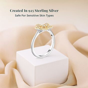 LUXURIANT VS-EF Labor gelber Diamant floraler Ring - 0,25 ct.