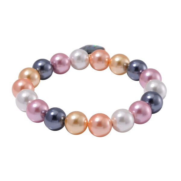 Mehrfarbiges Muschelkernperlen und Abalone Muschel Armband, 17-19 cm - 198 ct. image number 4