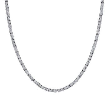LUXURIANT SGL zertifizierte SI-GH Labor Diamant 45cm Halskette, 925 Silber rhodiniert - 10 ct.