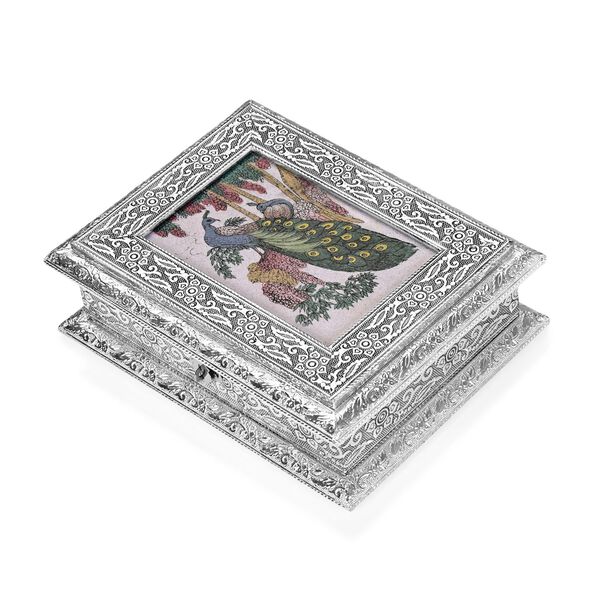 Handgefertigte Schmuckschatulle mit Elefantenmotiv, 23 x 18 x 8 cm