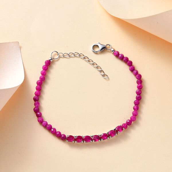 Afrikanischer Rubin (Fissure gefüllt) Armband ca. 18 cm + 3.5 cm Extender 25 Silber platiniert ca. 17.79 ct image number 2