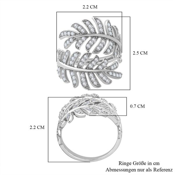 Lustro Stella Weißer Zirkonia Ring 925 Silber rhodiniert (Größe 17.00) image number 6