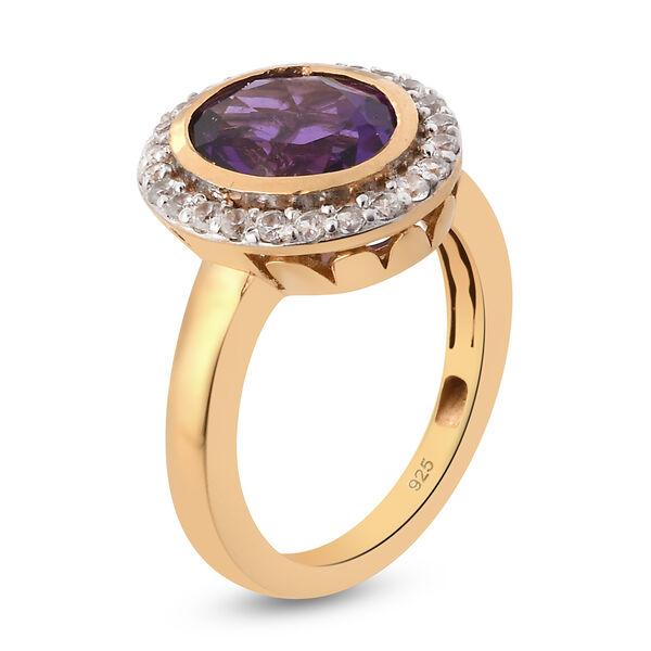 Mashamba Amethyst und Zirkon Ring 925 Silber vergoldet image number 5