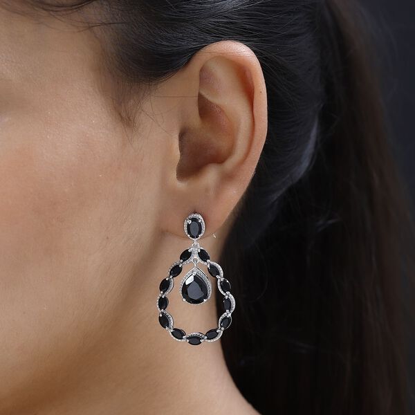 Schwarze Spinell-Ohrringe - 16,71 ct. image number 3