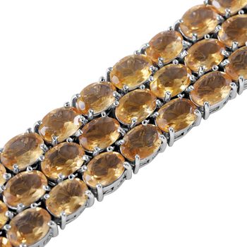 Citrin Armband ca. 19 cm 925 Silber rhodiniert ca. 49.68 ct