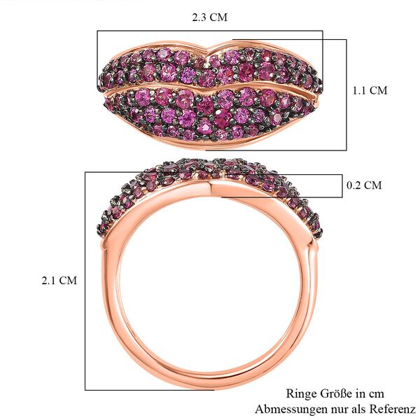 GP Amore Kollektion- AA Rhodolith Granat und Kanchanaburi blauer Saphir-Ring - 1,21 ct. image number 7