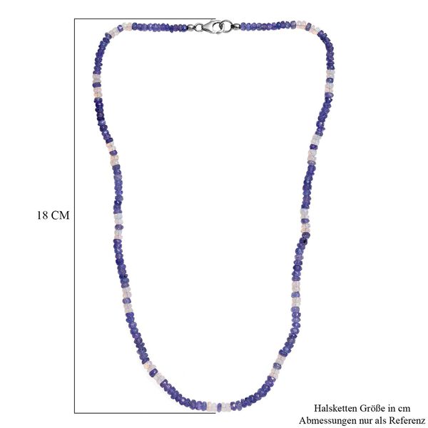 Tansanit, Nat&uuml;rlicher, &auml;thiopischer Welo Opal Halskette, ca. 45 cm 925 Silber rhodiniert ca. 53.90 ct image number 5