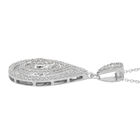 Diamant Teardrop Anhänger mit Kette ca. 50 cm 925 Silber platiniert 1.05 ct image number 3