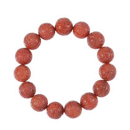 Gef&auml;rbte rote Jade Armband, (13-15mm), 18 cm, ca. 350.00 ct