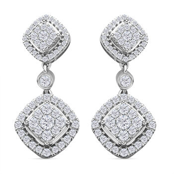 Wei&szlig;e Diamant I1 G-H Ohrringe, 585 Gold, ca. 1.50 ct