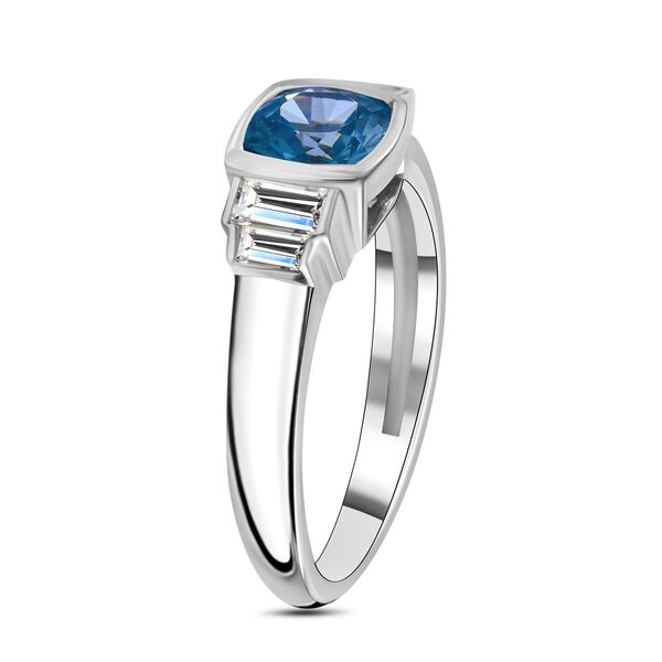 AA Blauer Zirkon, Weißer Zirkon Ring 925 Silber rhodiniert (Größe 17.00) ca. 1,83 ct image number 3