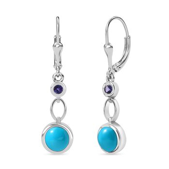 D'Joy AA Sleeping Beauty T&uuml;rkis, Tansanit Ohrringe 925 Silber rhodiniert ca. 2.63 ct