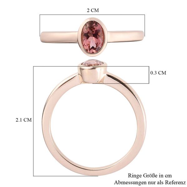 Natürlicher Blush Turmalin-Ring, 925 Silber Roségold Vermeil  ca. 0,53 ct image number 7