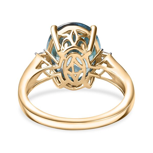 AAA Blauer Zirkon, Lab Grown Diamant VS Ring 375 Gold (Größe 18.00) ca. 7.36 ct image number 5