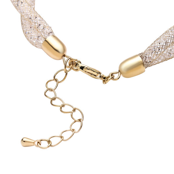 Weißes Kristall-Armband, 18+5 cm, goldfarben image number 4