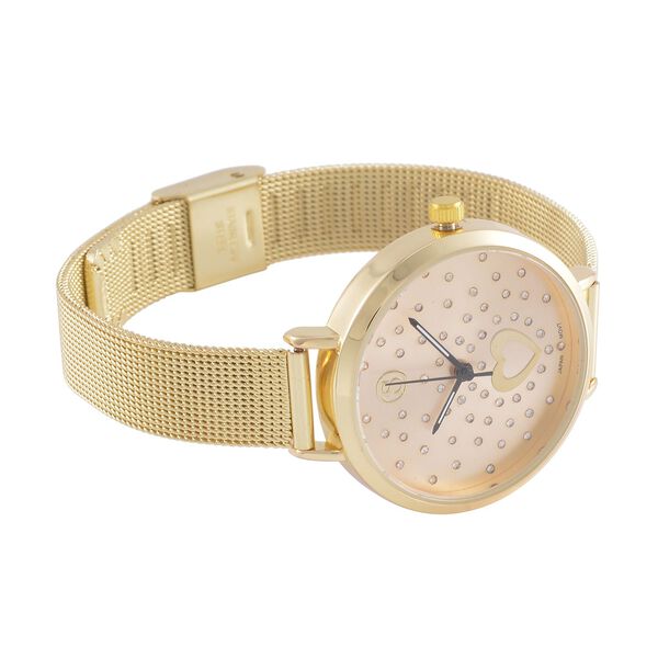 STRADA - Japanisches Uhrwerk, Weißer Kristall, 8.5 cm 316L Edelstahl, goldfarben image number 4