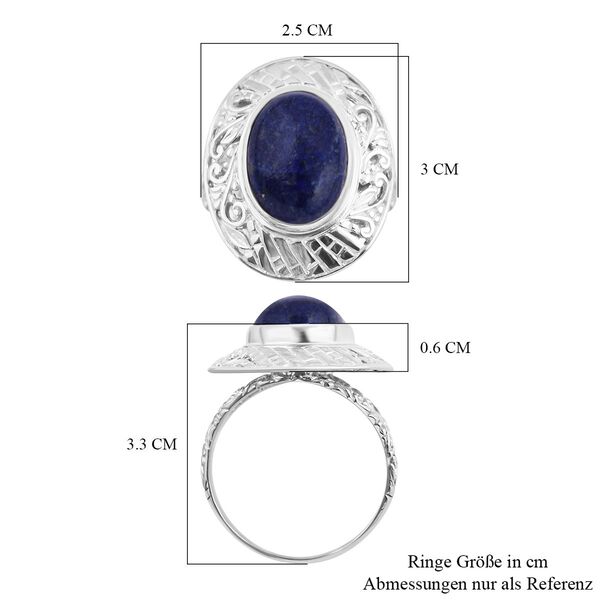 Lapislazuli Ringe 925 Silber (Größe 16.00) ca. 12.01 ct image number 5