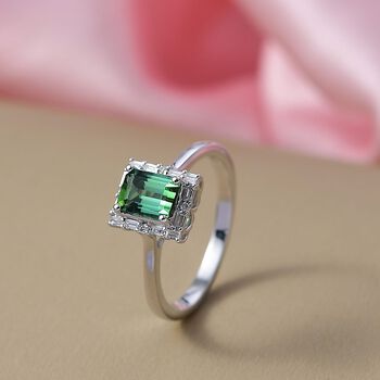 LUXORO AAA Pirineu Lagoon Tourmaline, Wei&szlig;er Diamant Ring 417 Gold (Gr&ouml;&szlig;e 20.00) ca. 1,37 ct