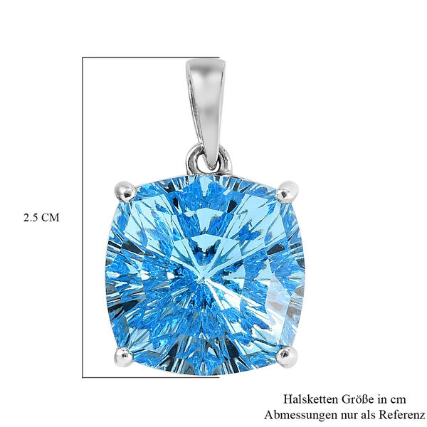 LUSTRO STELLA - &ouml;sterreichischer Aquamarin Kristall-Anh&auml;nger, 925 Silber platiniert ca. 11,31 ct image number 4