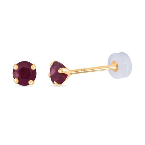 AAA Afrikanischer Rubin (Fissure gefüllt) Ohrringe 375 Gold ca. 1,57 ct. image number 0