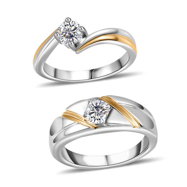 2er-Set- Moissanit Ringe - 0,90 ct. image number 3