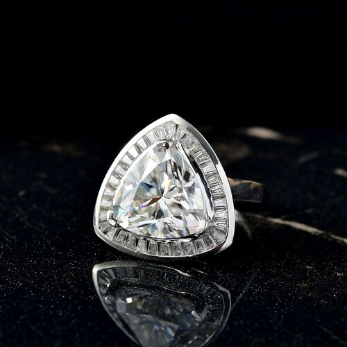 Moissanit Ring 925 Silber rhodiniert (Größe 17.00) ca. 5,64 ct image number 1