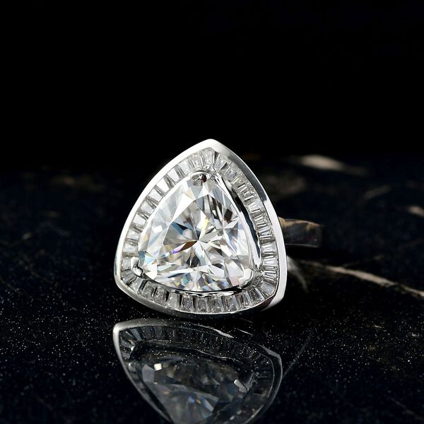 Moissanit Ring 925 Silber rhodiniert (Größe 17.00) ca. 5,64 ct image number 1