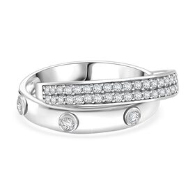 LUSTRO STELLA - Weißer Zirkonia Ring 925 Silber rhodiniert (Größe 20.00)