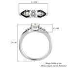 88 Facetten Moissanit Ring 925 Silber platiniert  ca. 0,96 ct image number 6