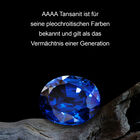 RHAPSODY Tansanit und Diamant floraler Halo-Ring in Platin image number 3