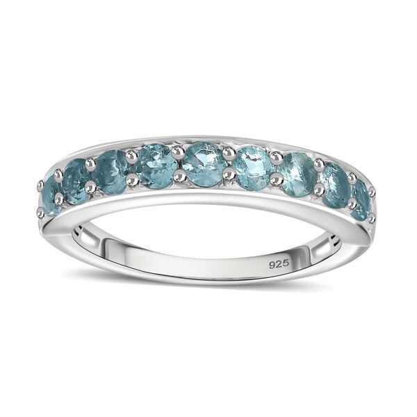 Paraiba-Apatit Ring 925 Silber platiniert (Gr&ouml;&szlig;e 21.00) ca. 0,86 ct image number 4