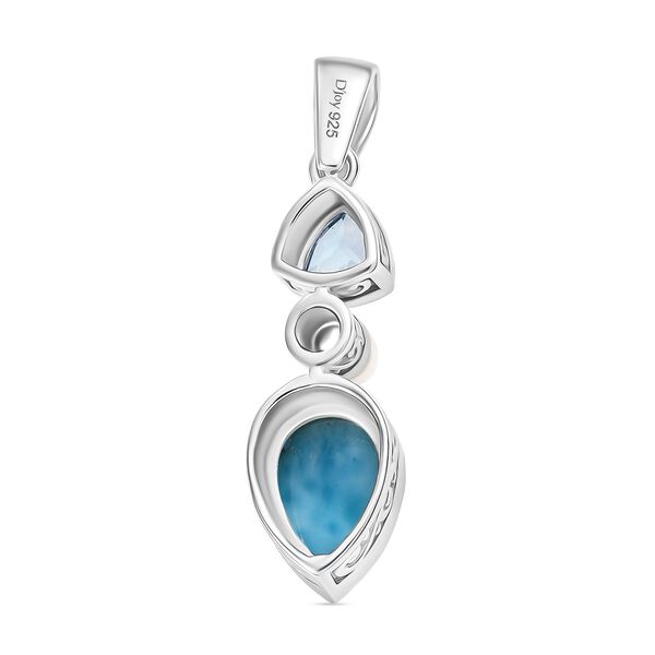 D'Joy AA Larimar, Himmelblauer Topas Anhänger 925 Silber rhodiniert image number 5