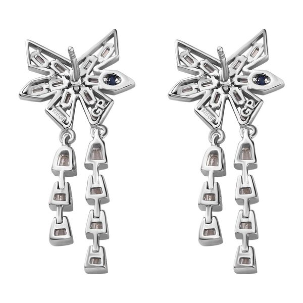 GP Celestial Dream Kollektion- EF Moissanit und Kanchanaburi blaue Saphir-Ohrringe- 1,95 ct. image number 4