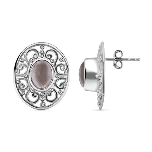 Royal Bali Kollektion - Rosenquarz Ohrringe 925 Silber ca. 3.27 ct image number 0
