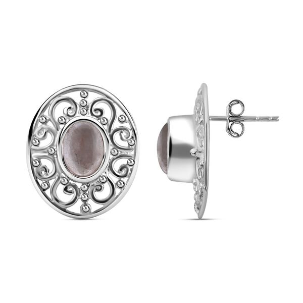 Royal Bali Kollektion - Rosenquarz Ohrringe 925 Silber ca. 3.27 ct image number 0