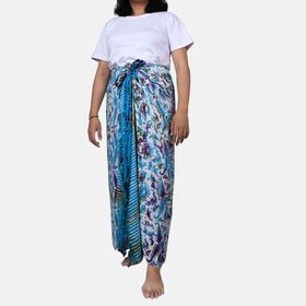 Bedruckter Sarong aus Viskose, Schwarz