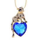 Blauer Magie Farbe Kristall Anhänger mit Kette, goldfarben