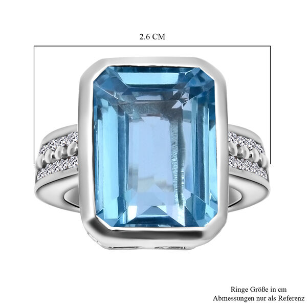 Himmelblauer Topas und Zirkon-Ring, ca. 10,38 ct image number 6