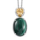 Malachit-Anhänger mit Löwenkopf - Bicolor-Design, ca. 17.00 ct