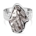 Meteorit Ring 925 Silber rhodiniert (Größe 21.00) ca. 25,31 ct